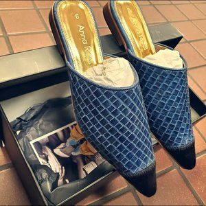 anna ricci gold mules